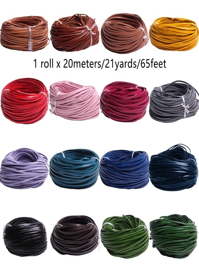 Zhiheng 21yard Genuine Leather Strip String Cord Flat Leather Braiding String Rope for Jewelry Making Necklace,Bracelets,Shoe Lace,Bag Straps,DIY Projects (3mm,Dark Chocolate) - Image 3