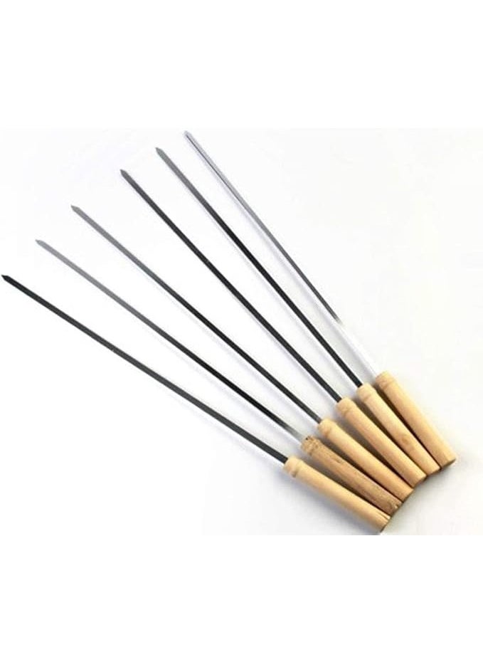 Generic Foldable Charcoal Barbeque Grill Set with 6 Skewers, 2 Spatulas & 1 Air Blower – Portable Outdoor Grilling Kit for Camping, Picnics & Travel  - Image 3