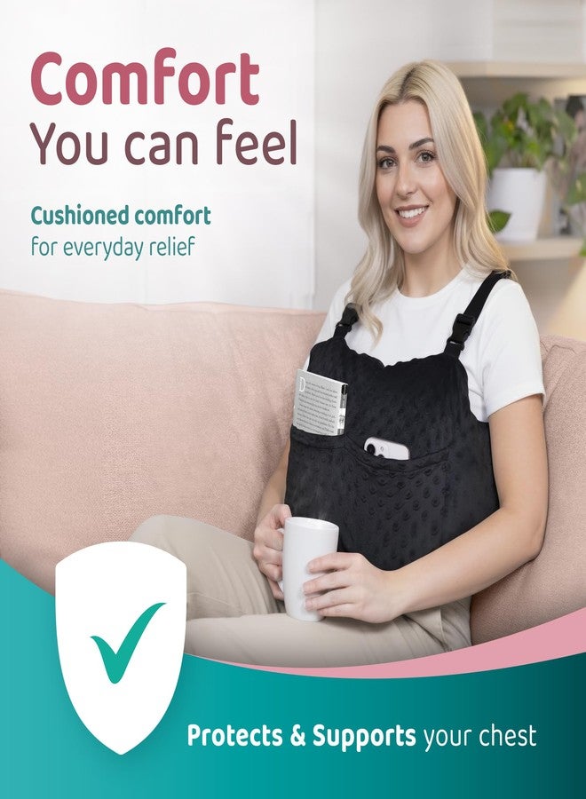 Zomaple Mastectomy Recovery Pillow + Strap, Seat Belt Cover & Shower Lanyard - Post-Op Essentials, Breast Augmentation/Reduction & Mastectomy Recovery Supplies - Washable Cover for Comfort & Support - Image 3