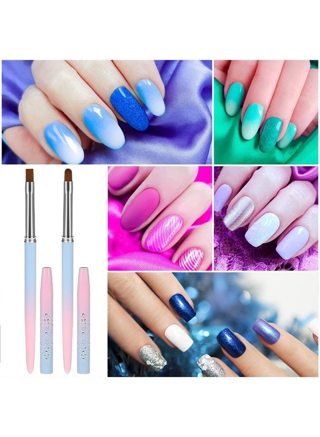 Sliverdew Nail Polish Clean Up Brush, 2Pcs Round&Flat Nail Art Polish Brush for Cleaning, Finger Nail Cleaning Brushes for Nail Art, Professional Nail Painting Brush - Image 5