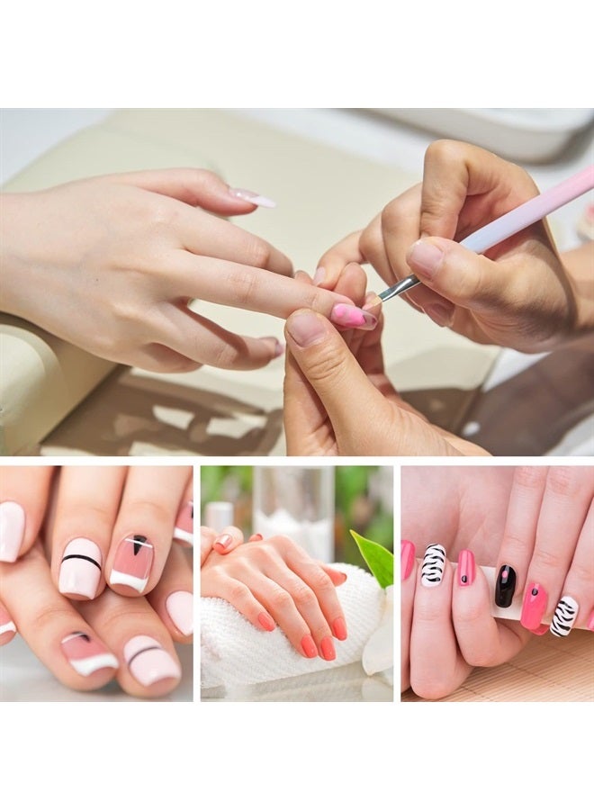 Sliverdew Nail Polish Clean Up Brush, 2Pcs Round&Flat Nail Art Polish Brush for Cleaning, Finger Nail Cleaning Brushes for Nail Art, Professional Nail Painting Brush - Image 4