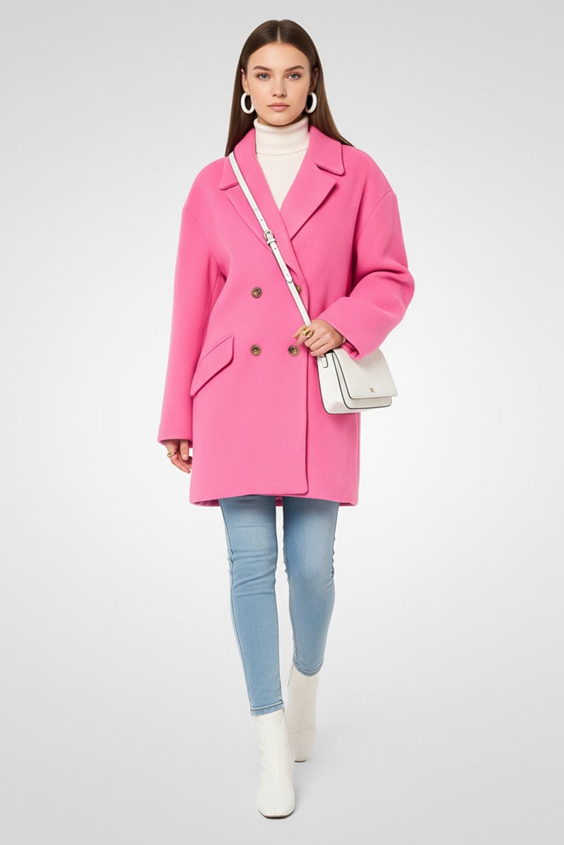 PINKO Women Plain Trench Coat, Pink - Image 1