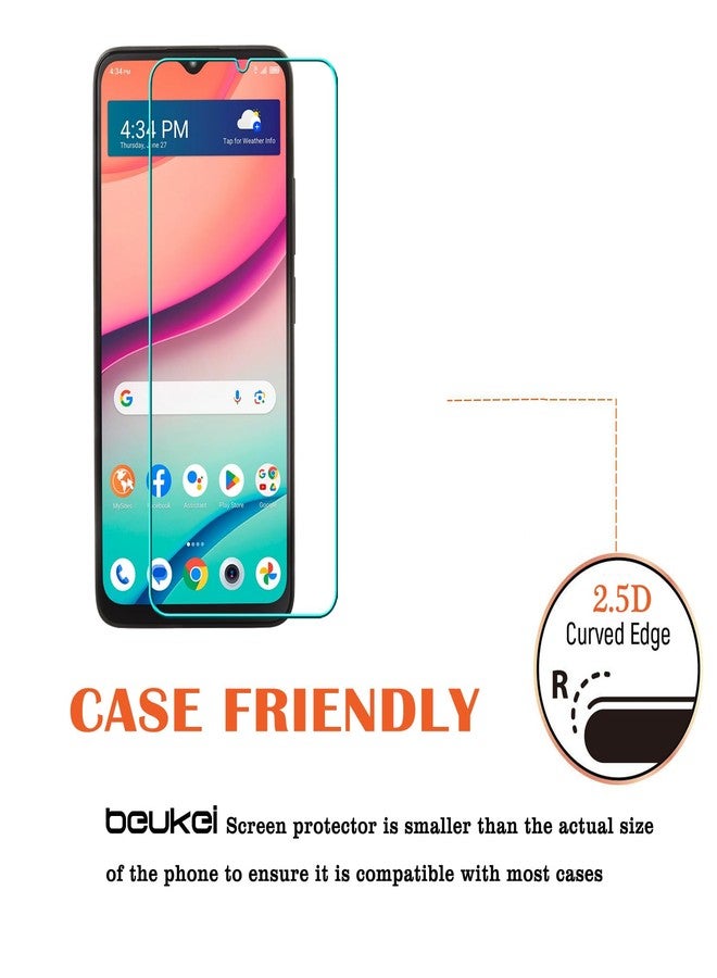 beukei (3 Pack) Designed for TCL K24 / TCL K23 / TCL T434D Screen Protector Tempered Glass, Anti Scratch, Bubble Free, 9H Hardness - Image 4