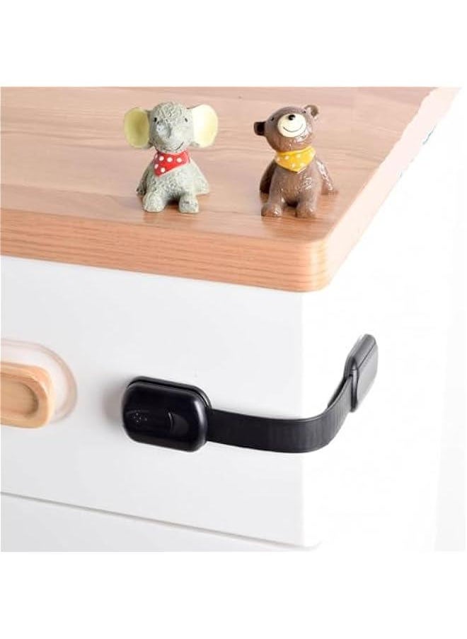 Gonice 6PCS Child Safety Locks Black Baby Safety Latches Adjustable Child Proof Cabinet Latches 3M Adhesives Multi-Purpose Baby Locks for Furniture Door Fridge Oven Toilet  - Image 2