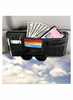KASTWAVE Car Interior Accessories Pocket Organizer, Car Sun Visor Organizer Auto Visor Pocket(Black)  - Image 5
