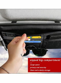 KASTWAVE Car Interior Accessories Pocket Organizer, Car Sun Visor Organizer Auto Visor Pocket(Black)  - Image 3