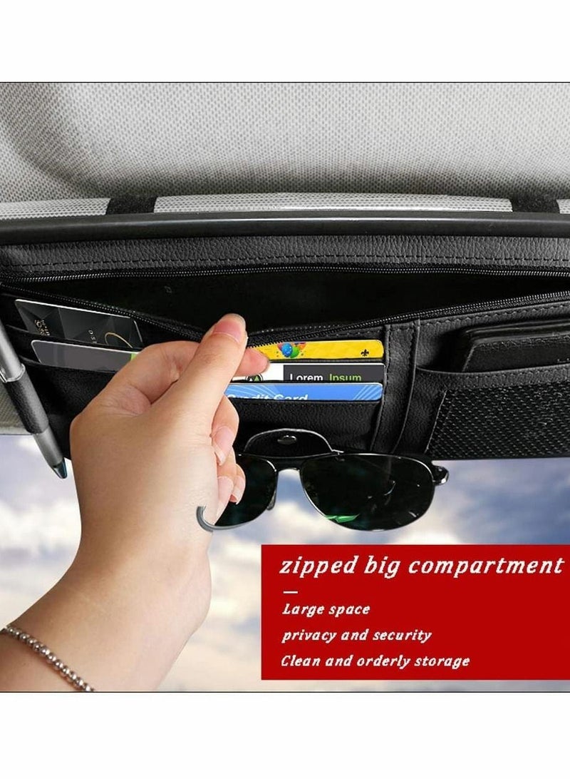 KASTWAVE Car Interior Accessories Pocket Organizer, Car Sun Visor Organizer Auto Visor Pocket(Black) - Image 3