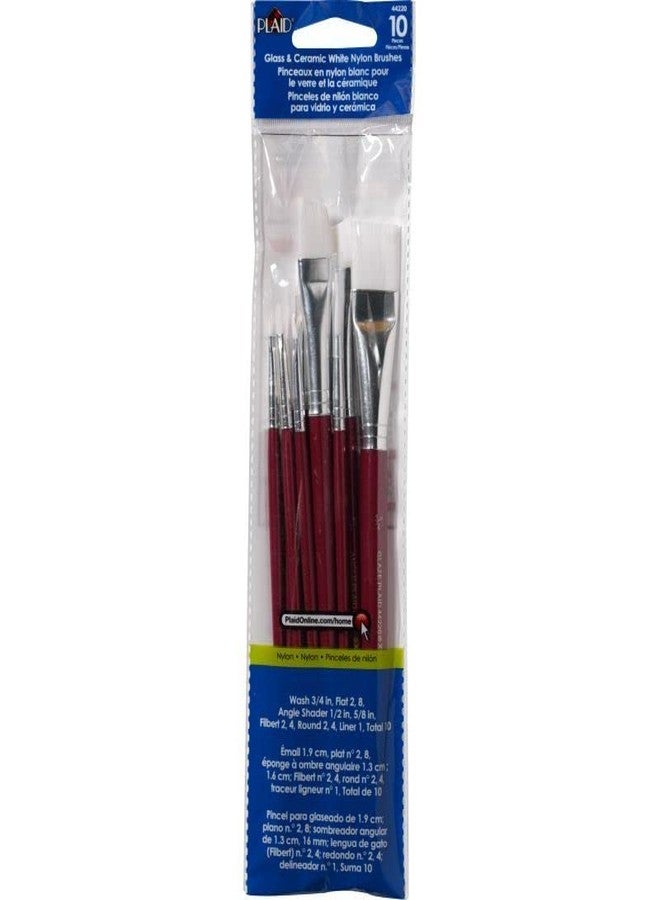 Plaid Nylon Brush Set, 44220 White (10-Piece)