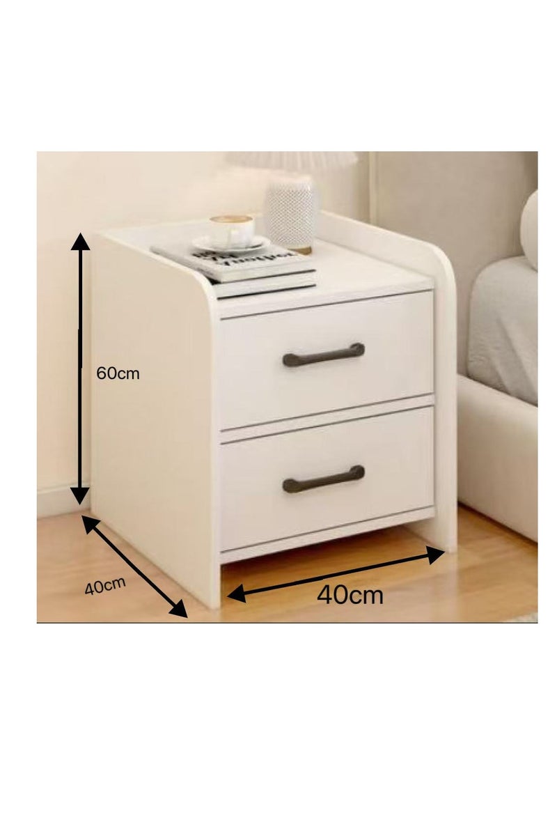 طاولة بجانب السرير مع درجين ، طاولة ليلية حديثة لغرفة النوم. خزانة بسيطة بجانب السرير وتخزين الجدول الجانبي ، طاولة نهاية للمنزل (CT055) - Image 2