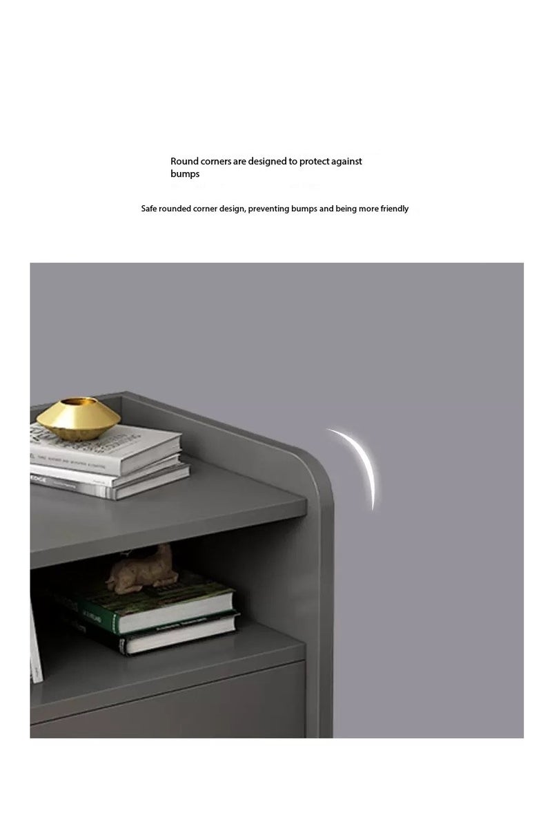 طاولة بجانب السرير مع درجين ، طاولة ليلية حديثة لغرفة النوم. خزانة بسيطة بجانب السرير وتخزين الجدول الجانبي ، طاولة نهاية للمنزل (CT055) - Image 3