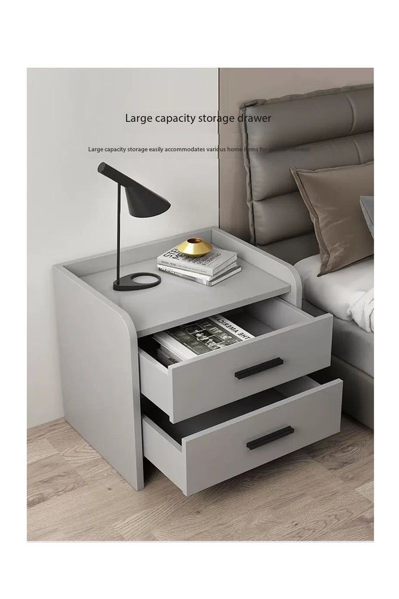 طاولة بجانب السرير مع درجين ، طاولة ليلية حديثة لغرفة النوم. خزانة بسيطة بجانب السرير وتخزين الجدول الجانبي ، طاولة نهاية للمنزل (CT055) - Image 5