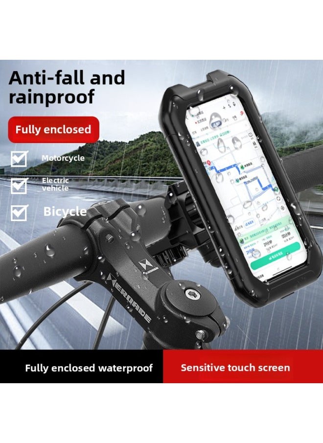Generic Road Bike Mobile Phone Bracket Handle Stand Bicycle Mobile Phone Bracket Special Mobile Phone Rack Mountain Bike Fixed Bracket-Color:Black UpgradeBlack[handlebar] One Second  - Image 2