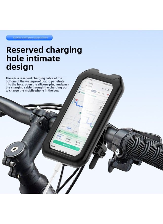 Generic Road Bike Mobile Phone Bracket Handle Stand Bicycle Mobile Phone Bracket Special Mobile Phone Rack Mountain Bike Fixed Bracket-Color:Black UpgradeBlack[handlebar] One Second  - Image 3