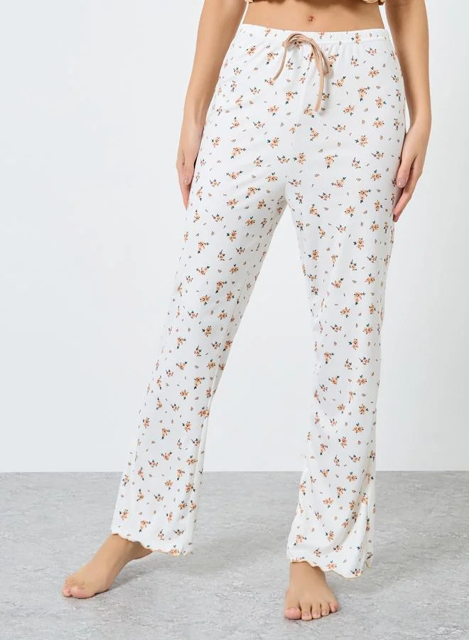 تايك تو Take Two Pack of 3 - Lace Insert Crop Cami, Printed Shorts and Pyjama