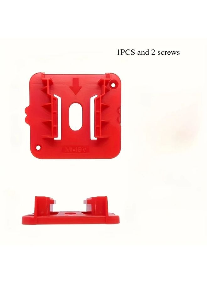 Red Milwaukee M18 18V Battery Holder Wall Mounted Durable Plastic Stand For Garage Tool Organization - Image 1