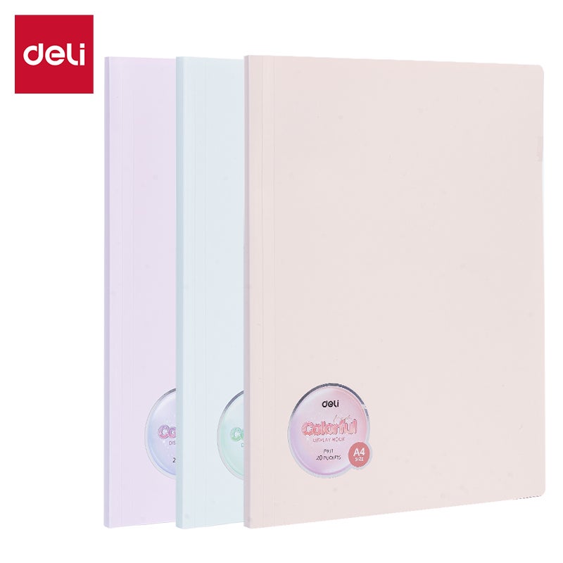 Deli EF911 Display Book, A4-20P, Assorted - Image 1