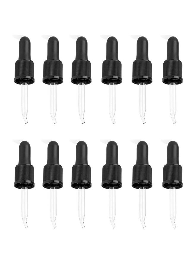 holistic oils Small Essential Oil Dropper Tops - 6‑Pack Bent Glass & Rubber Bulbs - Fits 5ml Bottles (Boston Round 18/415) - Leak-Proof & Reusable - Great for Thicker Oils & DIY Blends - Image 1