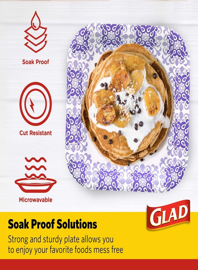 Glad Square Disposable Paper Plates for All Occasions | Soak Proof, Cut Proof, Microwaveable Heavy Duty Disposable Plates | 8.5" Diameter, 50 Count Bulk Paper Plates - Image 3