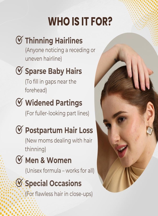 SLICKUP Hairline Shadow Powder Stick for Root Touch Up- Brown | Instant Hair Colour Touch Up Stick for Grey Hair Coverage | Temporary Hair Powder for Thinning Hair, Bald Spots & Hairline | Natural Finish - 1.5g - Image 4