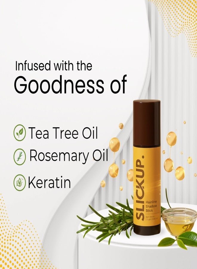 SLICKUP Hairline Shadow Powder Stick for Root Touch Up- Brown | Instant Hair Colour Touch Up Stick for Grey Hair Coverage | Temporary Hair Powder for Thinning Hair, Bald Spots & Hairline | Natural Finish - 1.5g - Image 5