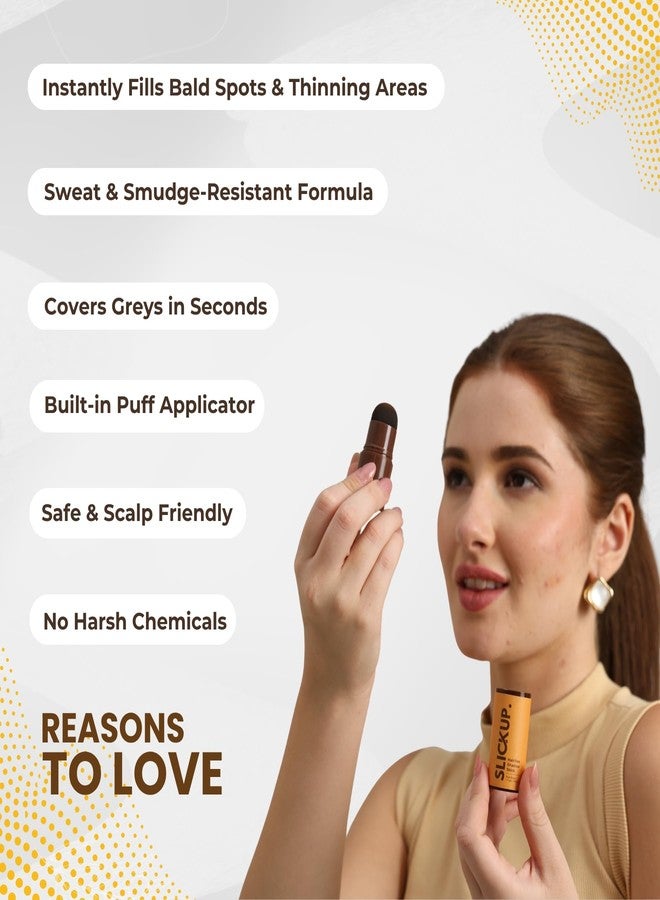 SLICKUP Hairline Shadow Powder Stick for Root Touch Up- Brown | Instant Hair Colour Touch Up Stick for Grey Hair Coverage | Temporary Hair Powder for Thinning Hair, Bald Spots & Hairline | Natural Finish - 1.5g - Image 3