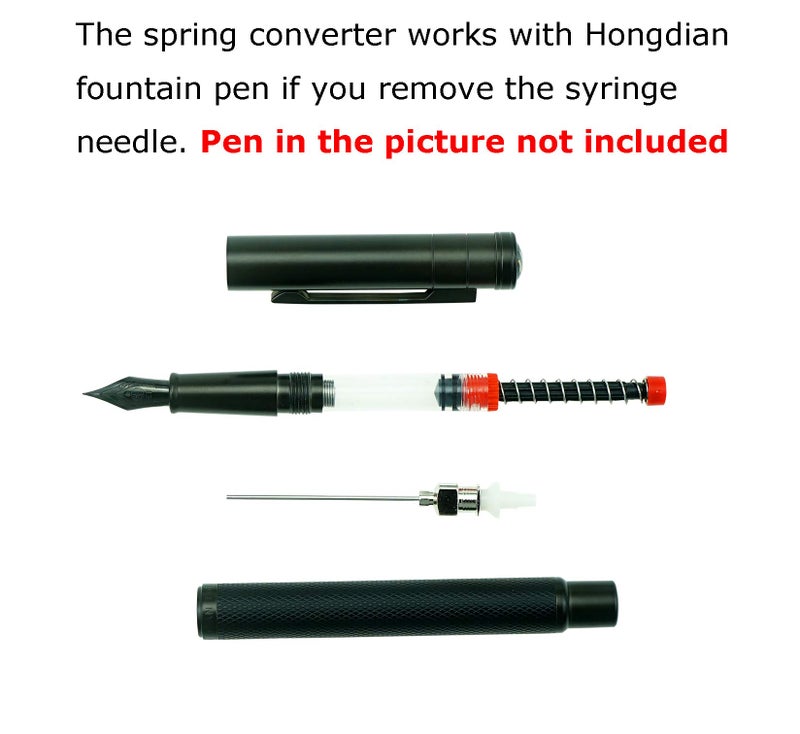 Asvine 5 Pack Fountain Pen Ink Syringe Filler, Spring Converter with Removable Blunt Needle Tip - Image 3