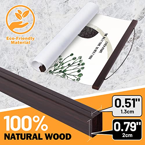 Benjia 24x36 24x18 24x32 Poster Frame, Magnetic Light Wood Wooden Frame Frames Hanger for Photo Picture Canvas Artwork Wall Hanging (1 Pack, 24", Walnut) - Image 3