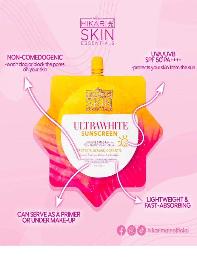 هيكاري جل كريم واقي من الشمس ألترا وايت بعامل حماية 50 من الأشعة فوق البنفسجية الطويلة والمتوسطة، 50 مل - Image 1