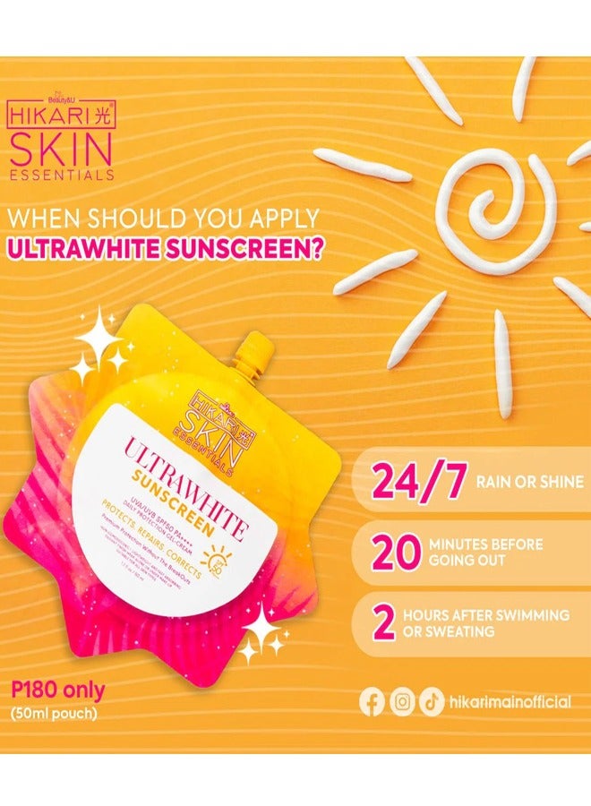 هيكاري جل كريم واقي من الشمس ألترا وايت بعامل حماية 50 من الأشعة فوق البنفسجية الطويلة والمتوسطة، 50 مل - Image 4