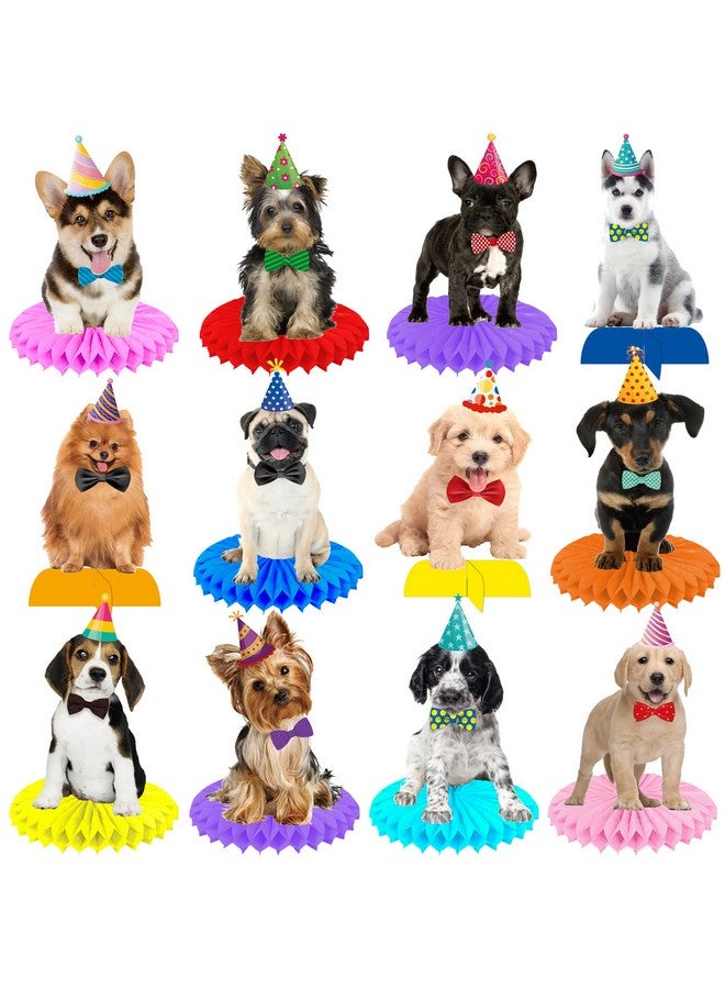 umoni 13Pcs Baby Dog Honeycomb Centerpieces Puppy Pet Birthday Party Supplies Pet Dog Party Table Decoration For Dog Theme Birthday Party Baby Shower Supplies - Image 1