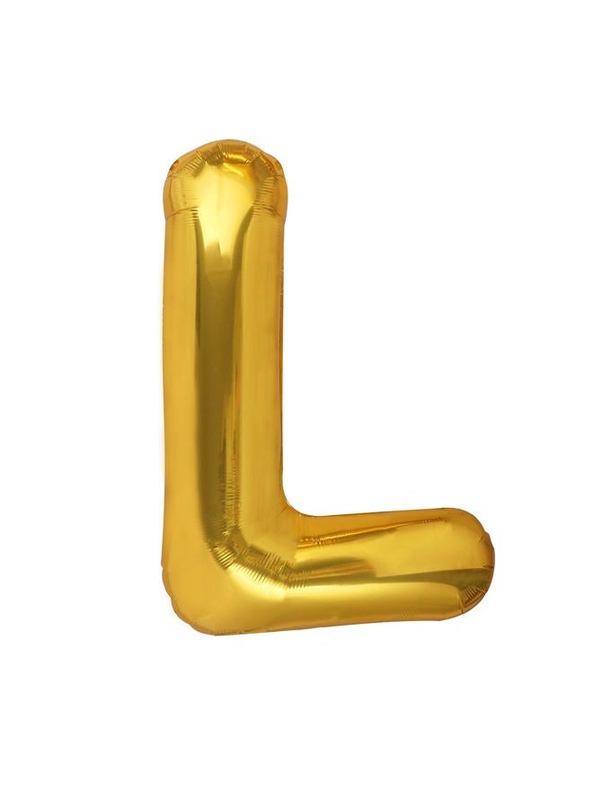 CHANGZHONG 40 Inch Giant Gold Letter L Balloon Birthday Party Decorations Mylar Foil Big Alphabet Helium Balloon - Image 1