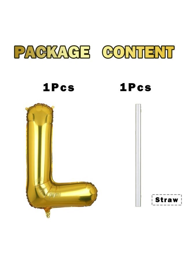 CHANGZHONG 40 Inch Giant Gold Letter L Balloon Birthday Party Decorations Mylar Foil Big Alphabet Helium Balloon - Image 5