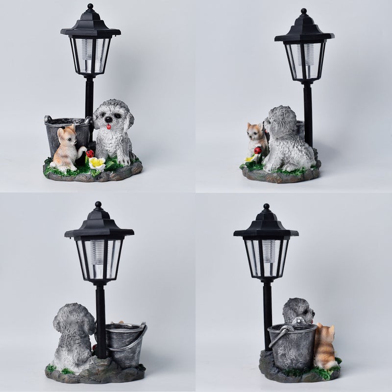Resin Dog Solar Outdoor Light for Home Garden Decor Figurine Garden Lawn Path Statue Lamp - Image 3