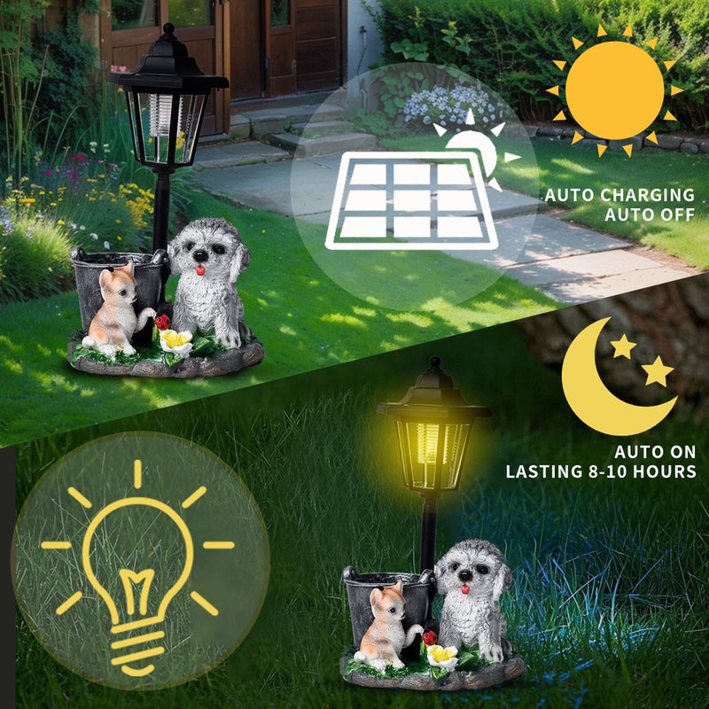 Resin Dog Solar Outdoor Light for Home Garden Decor Figurine Garden Lawn Path Statue Lamp - Image 5