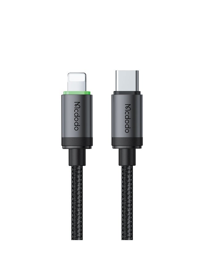Mcdodo iPhone 36W Fast Charging Lightning Cable 1m – USB-C to Lightning PD Data Cable for iPhone 14 13 12 11, iPad, iOS Devices – LED Charging Light Black - Image 4