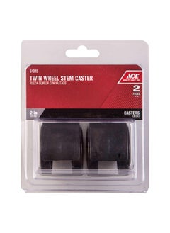 ACE 2-Piece Swivel Plastic Wheel Stem Caster Set Black 2 Inch 9418/ACE 