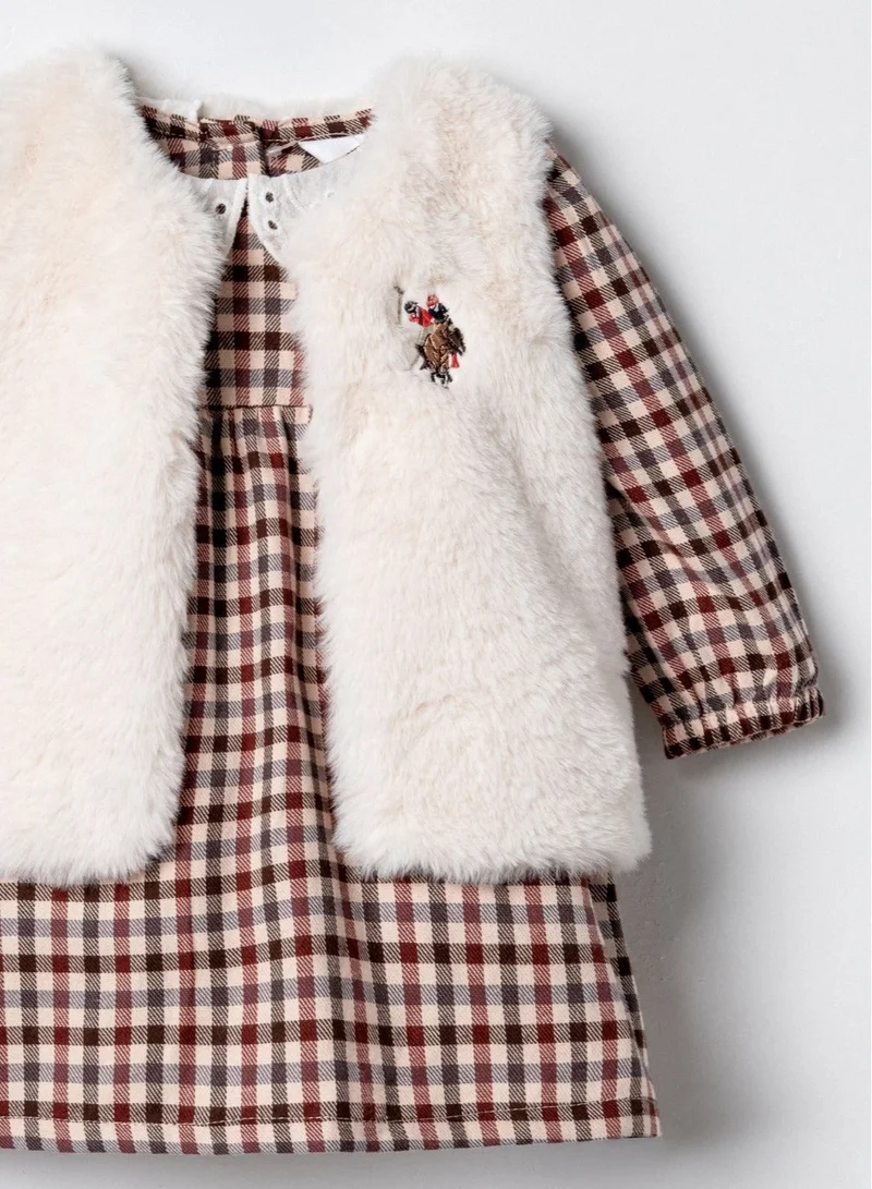 U.S. Polo Assn. U.S. Polo Assn. Baby Girls Brown Two Piece Dress