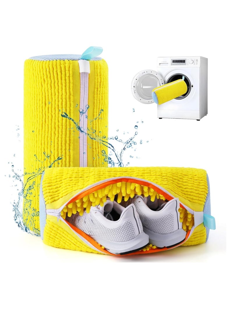 مملكة الإكسسوارات حقيبة غسيل أحذية من أكسسورايز كينجدوم، حقيبة غسيل أحذية للغسالة والمجفف، قابلة لإعادة الاستخدام بسحاب متين للأحذية الرياضية والملابس الرقيقة، حقيبة تنظيم الغسيل قابلة للغسل بزاوية 360 درجة - Image 1
