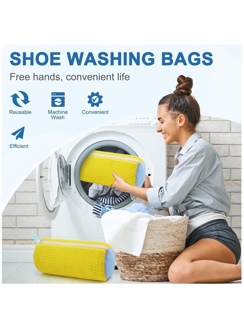 مملكة الإكسسوارات حقيبة غسيل أحذية من أكسسورايز كينجدوم، حقيبة غسيل أحذية للغسالة والمجفف، قابلة لإعادة الاستخدام بسحاب متين للأحذية الرياضية والملابس الرقيقة، حقيبة تنظيم الغسيل قابلة للغسل بزاوية 360 درجة - Image 5