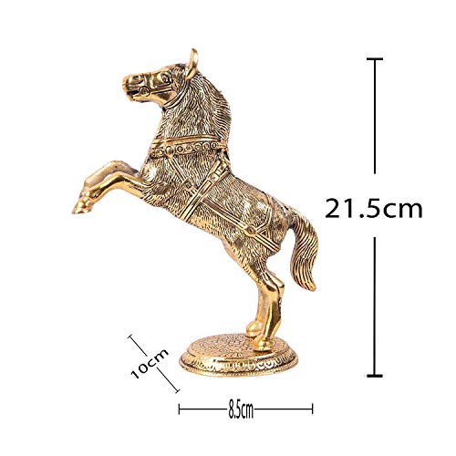 Chhariya Crafts Horse Statue for Wealth, Income, Shining and Bright Future Decorative Showpiece - 21.5 cm (Metal, Gold) - Image 3