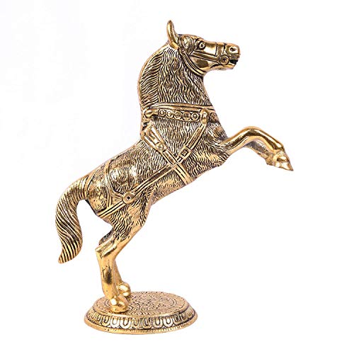 Chhariya Crafts Horse Statue for Wealth, Income, Shining and Bright Future Decorative Showpiece - 21.5 cm (Metal, Gold) - Image 2
