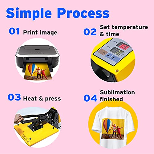Printers Jack Sublimation Paper Heat Transfer Paper 100 Sheets 8.5" x 11" 125 gsm for Any Epson Sawgrass Ricoh Inkjet Printer with Sublimation Ink for DIY T shirt Mugs - Image 4