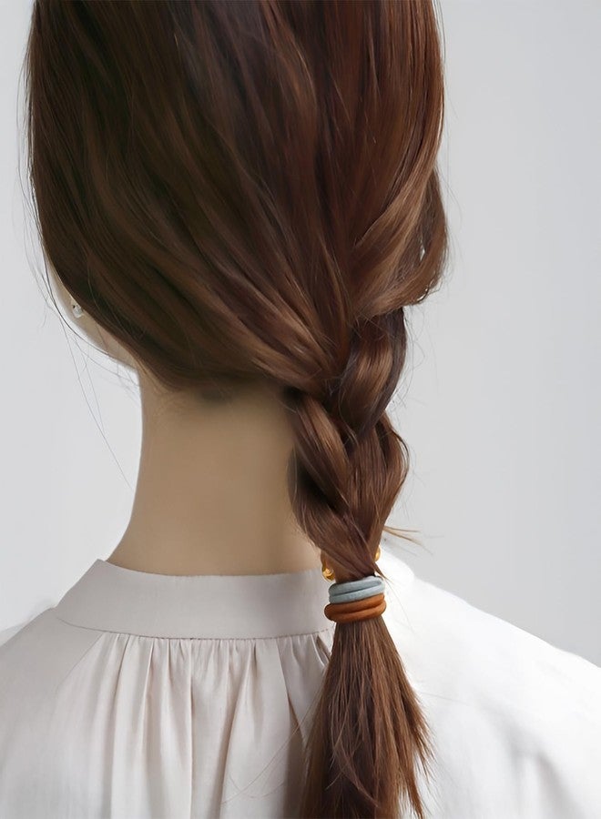 SYGA Multicolor Hair Bands (100) Hair Bobbles Hair Ties 3mm for Women Versatile for Styling Ponytail for Girls Stretchable Elastic - Morandi - Image 2