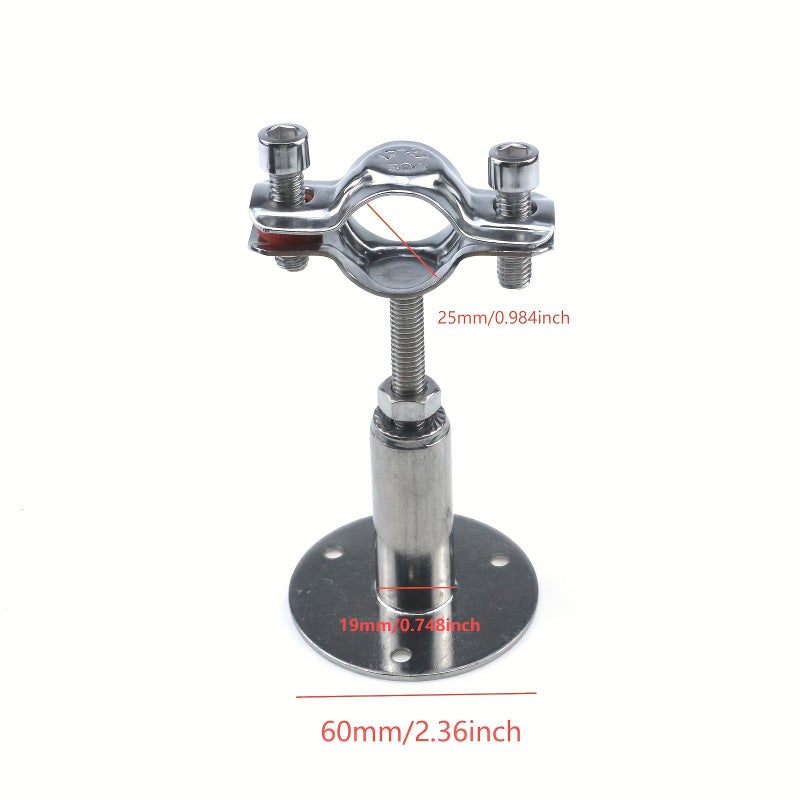2 Pack Stainless Steel Pipe Wall Ceiling Mounts With Adjustable 1 Inch Brackets - Image 1