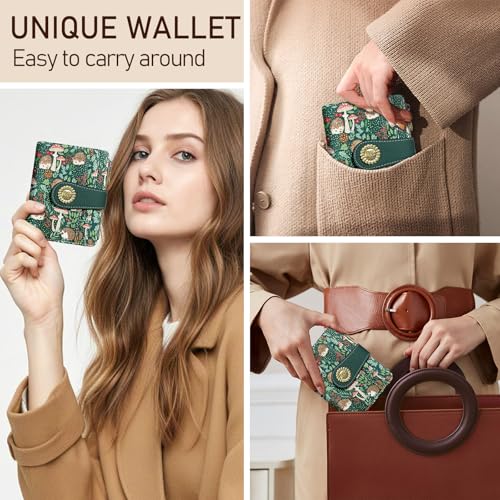 Kelvoris Cute Hedgehog Small Rfid Women Wallet Bifold Zipper Coin Pocket PU Leather Compact Cash Credit Card Holder Travel Wallet for Female Ladies Teen Girls 1 ID Window 10 Card Slots - Image 2