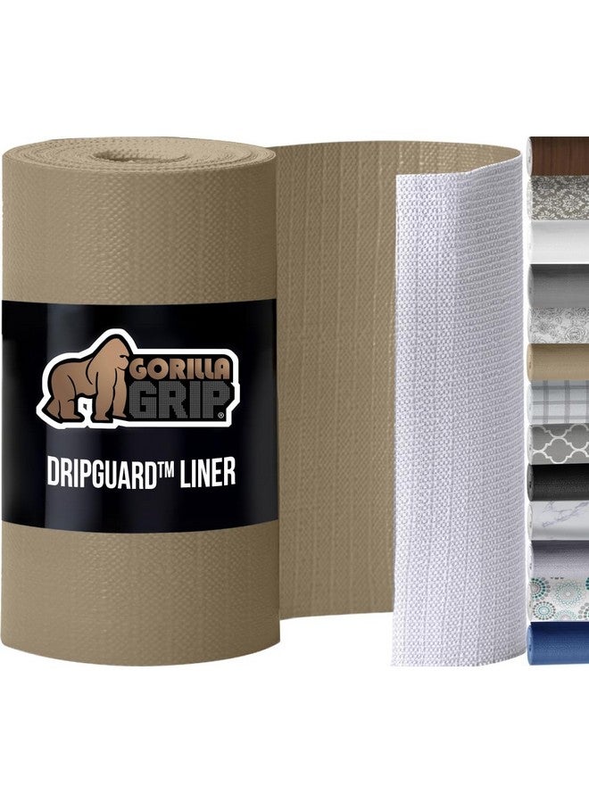 Gorilla Grip GORILLA GRIP DripGuard Drawer and Shelf Liner for Cabinet, 24x240 Inch, Slip Resistant Non Adhesive Protection for Kitchen, BPA Free Smooth Surface Plastic Liners for Cabinets, Bathroom Drawers, Beige  - Image 1
