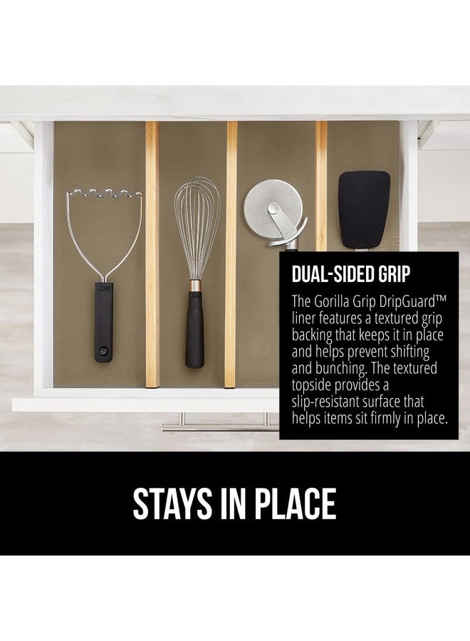 Gorilla Grip GORILLA GRIP DripGuard Drawer and Shelf Liner for Cabinet, 24x240 Inch, Slip Resistant Non Adhesive Protection for Kitchen, BPA Free Smooth Surface Plastic Liners for Cabinets, Bathroom Drawers, Beige  - Image 4
