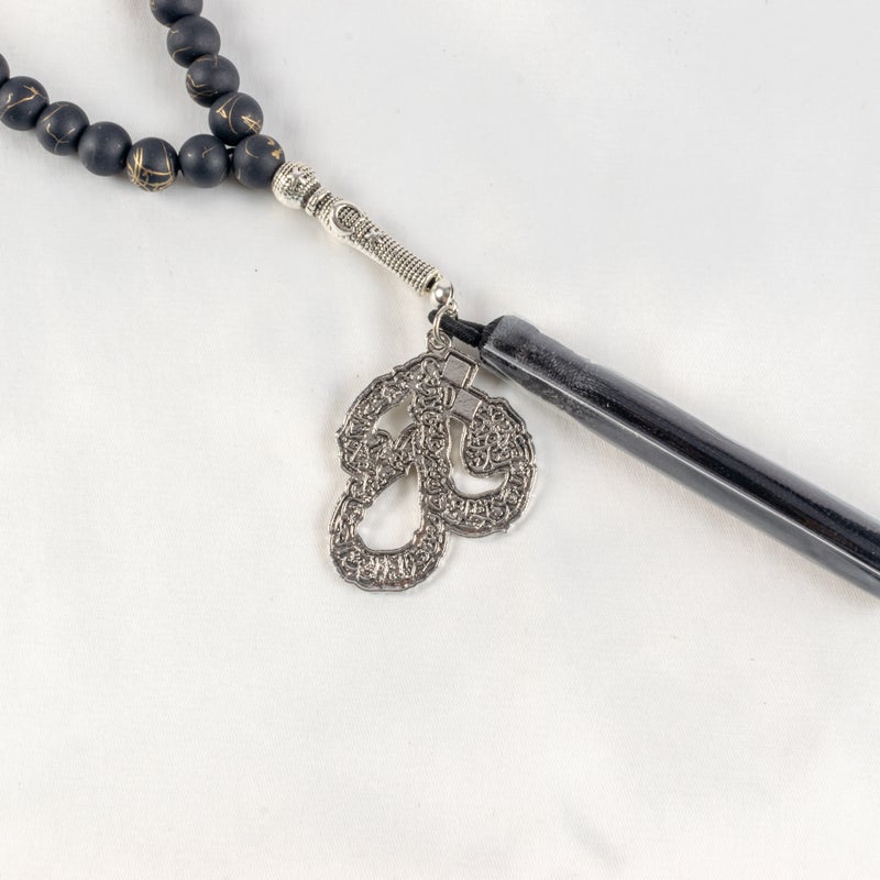 Goldesh Black Alabaster Stone Prayer Bead of 33 Beads - Image 4