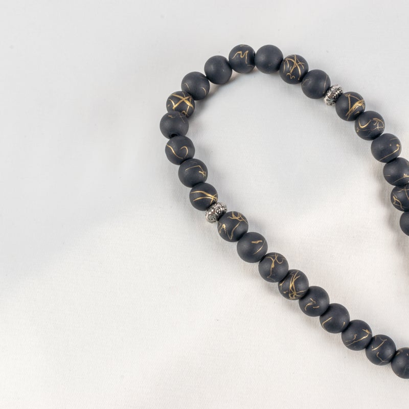 Goldesh Black Alabaster Stone Prayer Bead of 33 Beads - Image 2