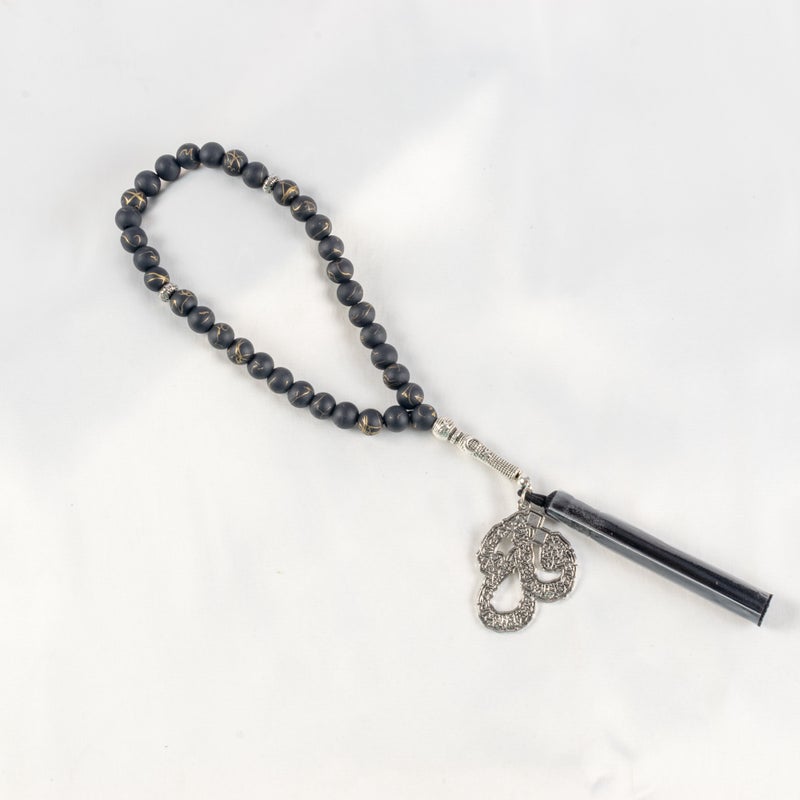 Goldesh Black Alabaster Stone Prayer Bead of 33 Beads - Image 1